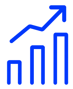 Ícone representando crescimento, desempenho e evolução dos negócios por meio de soluções tecnológicas corporativas.